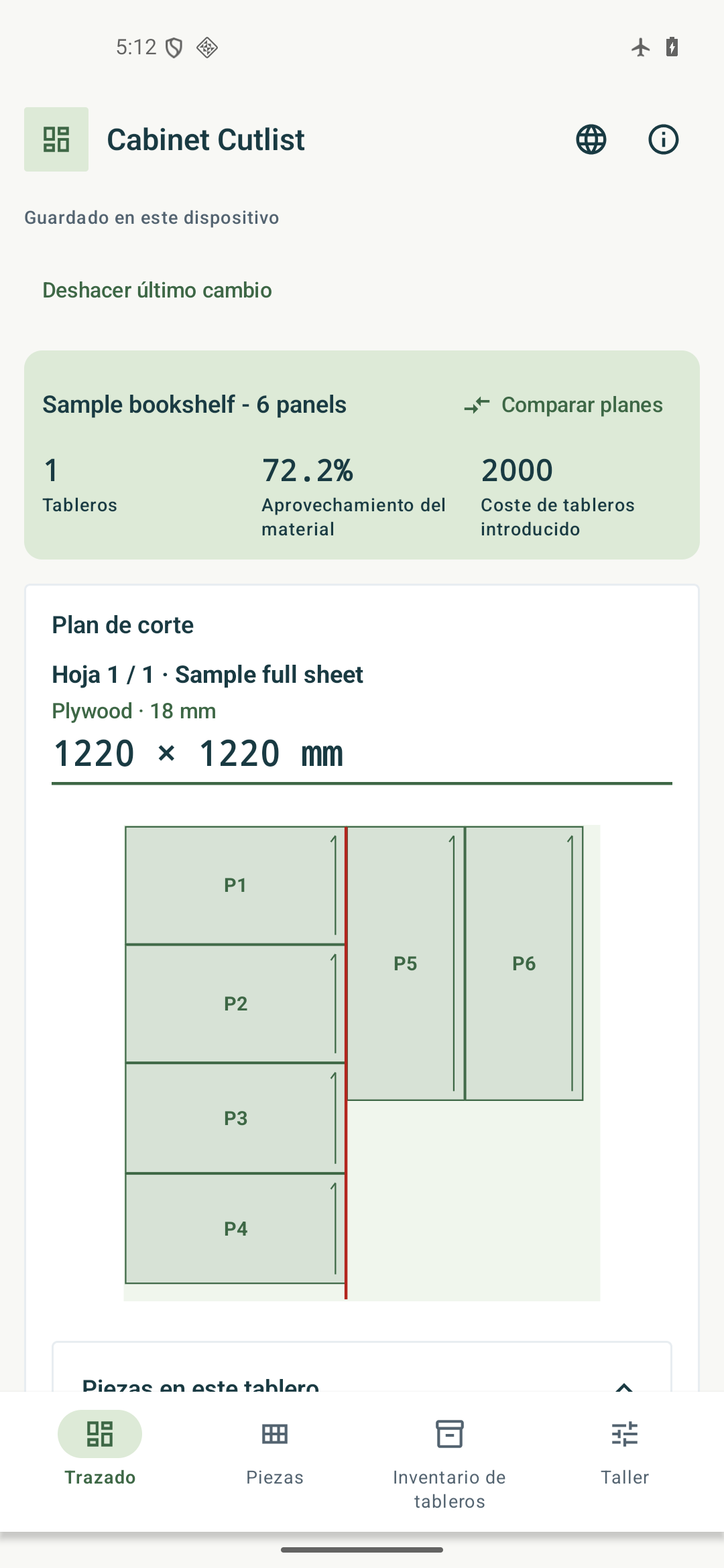 Cabinet Cutlist — Descripción