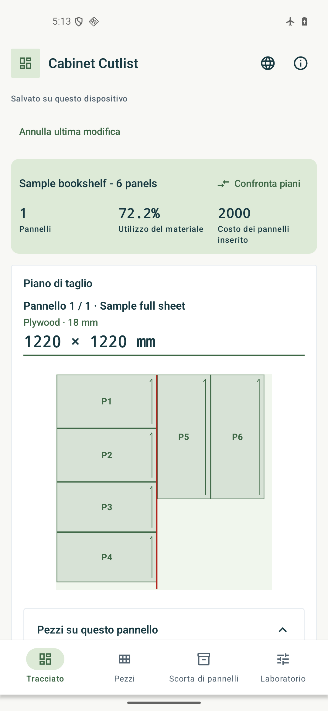 Cabinet Cutlist — Panoramica