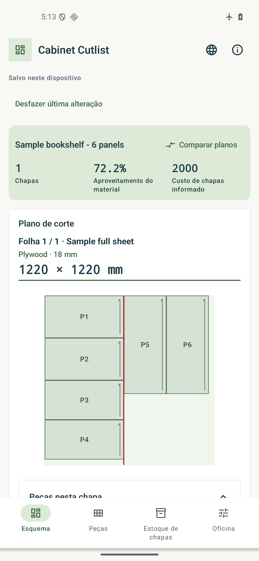Cabinet Cutlist — Visão geral